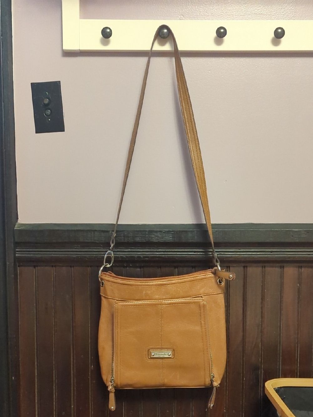 Tignanello Cognac Brown Leather Shoulder Bag
